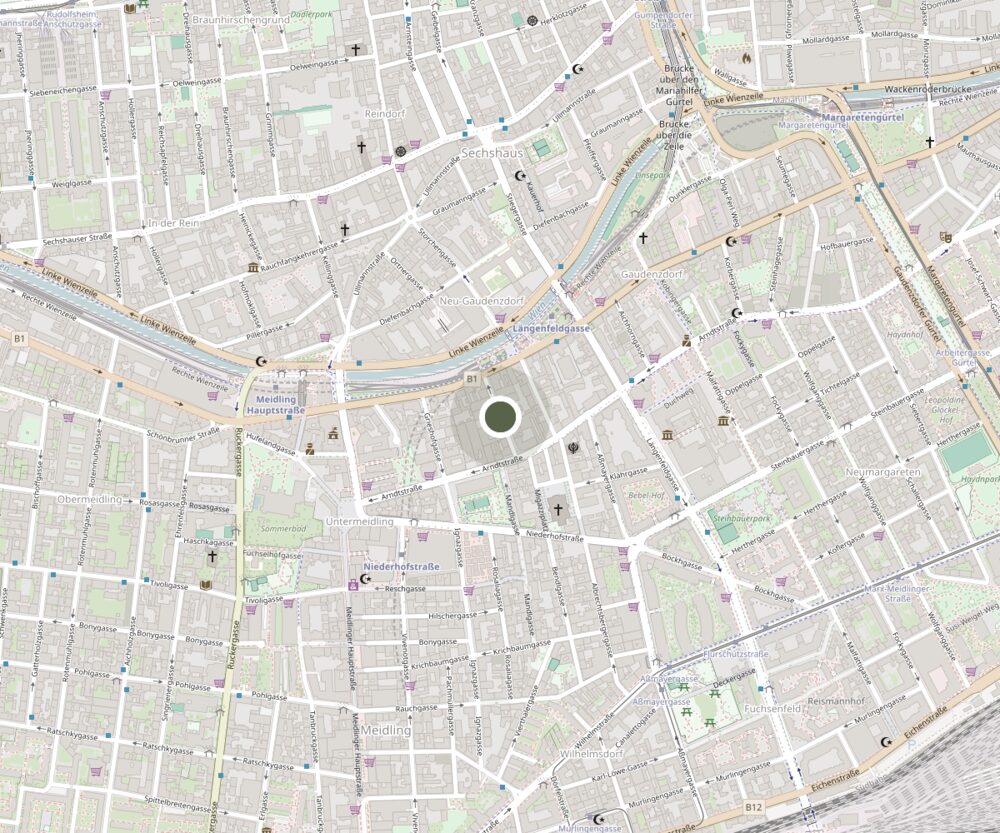 Karte: Michael-Bernhard-Gasse, 1120 Wien, nahe U-Bahn Längenfeldgasse